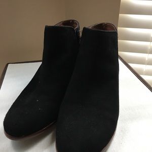Sam Edelman Pretty Black Sued Ankle Boots Size 9M